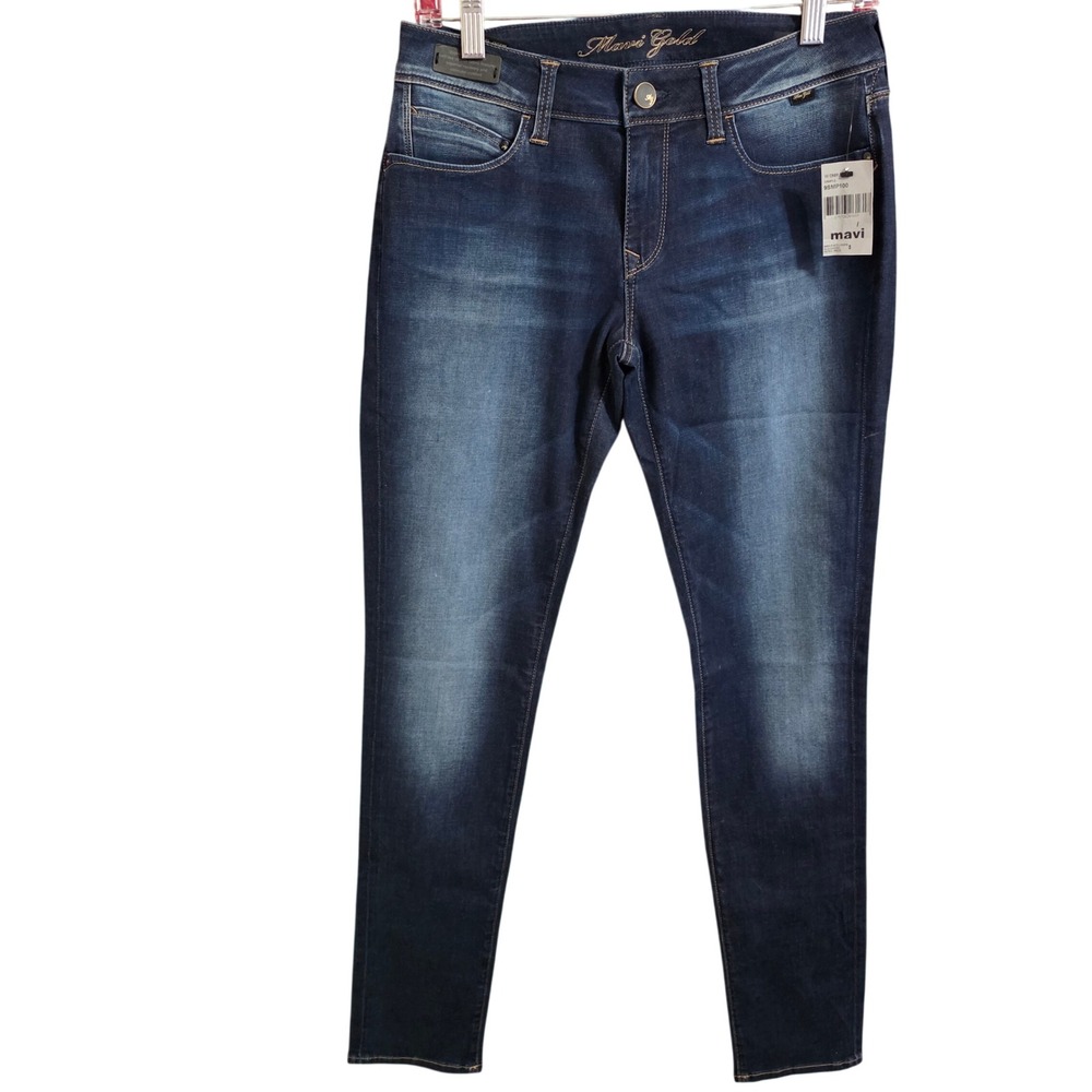 Mavi Gold Alexa Mid Rise Super Skinny Jeans Dark Wash Indigo Size 27β 9SMP100